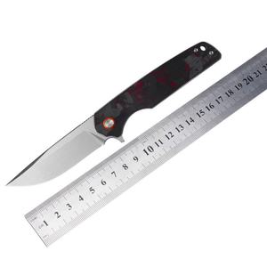 Cuchillo Plegable de Bolsillo Pequeño, Hoja de Acero D2, Punta de Gota, Mango de Fibra de Carbono, EDC, Caza, Camping, Bricolaje, OEM - Product Image 6