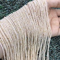 Perles de nacre facettées rondes, couleur naturelle, 2 à 4 mm, perles en vrac pour collier fait main, perles de prière, fabrication de bijoux