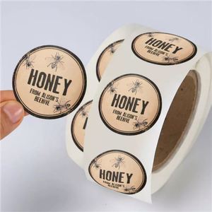 Etiquetas Adhesivas Redondas de Vinilo Impermeables Personalizadas para Envasado de Alimentos, Impresión de Logotipo con Estampado Dorado, Diseño Circular Autoadhesivo Reciclable - Product Image 3