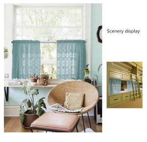 Rideaux de cuisine courts en dentelle blanche, 1 paire, de haute qualité, prix d'usine, avec valtures - Product Image 4