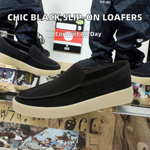 Chaussures décontractées basses noires à prix bas, mocassins à enfiler en <span class=keywords><strong>daim</strong></span> synthétique pour <span class=keywords><strong>homme</strong></span>, design luxueux, jetables, avec soutien de la voûte plantaire - Product Image 3