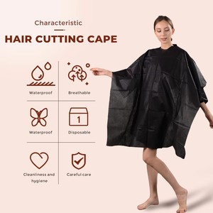 Cape <span class=keywords><strong>de</strong></span> <span class=keywords><strong>coiffure</strong></span> jetable transparente et imperméable pour salon, tablier <span class=keywords><strong>de</strong></span> <span class=keywords><strong>coiffure</strong></span> non tissé - Product Image 6