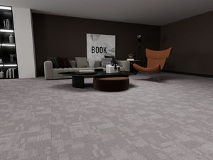 Alfombra Moderna de Color Gris Claro con Textura de Rayas Geométricas, Superficie de Grano Fino para Sala de Estar, Estudio y Oficina - Product Image 1