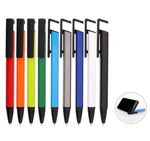 OEM High quality luxury Rectangle metal ballpoint pen cheap square metal ballpoint pen with logo printed phone stand for advertising