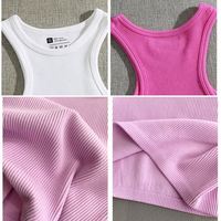 Corset Personnalisé OEM d'Été Blanc pour Femme, Débardeur Sportif Sexy de Yoga Court Tricoté, Vêtement Doux et Confortable Anti-Humidité