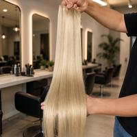 Extensions de cheveux naturels Genius Weft 100% vierges avec cuticules alignées, ultra-fines, invisibles, coupables, sans retour, pour salon de coiffure, à coudre