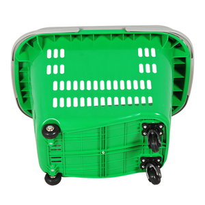 Cesta de Compras Rodante de Plástico de Gran Capacidad, 40L, Resistente, con 4 Ruedas Silenciosas para Supermercado - Product Image 1