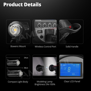 Godox Sk400iiv SK400II-V 2.4G <span class=keywords><strong>X</strong></span> Hệ Thống Chuyên Nghiệp Nhỏ Gọn Phòng Thu Đèn Flash Máy Ảnh Đèn Flash Cho Nhiếp Ảnh Phòng Thu Quay Phim - Product Image 5