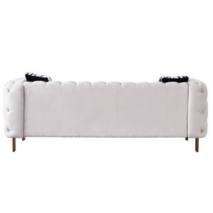 طقم أرائك للنوم على الطراز الحديث أثاث أريكة مخملية وكتان من الكتان - Product Image 4