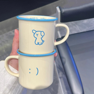 Vintage Enamel Style <b>Ceramic</b> Mug Personalized Coffee <b>Cup</b> Customized Mug with logo - Product Image 4