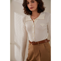 Pull personnalisé avec logo OEM pour femme, pull décontracté en tricot, col en V, pull d'hiver, pull ample en tricot pour femme