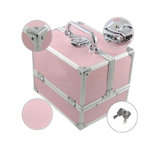 Trousse de Maquillage Rose Tendance : Organisateur de Beauté, Maquillage et <span class=keywords><strong>Nail</strong></span> <span class=keywords><strong>Art</strong></span>, Boîte de <span class=keywords><strong>Rangement</strong></span> de Voyage en Aluminium pour Cosmétiques - Product Image 5