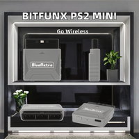 Contrôleur sans fil Bitfunx 2025 Mini PS2 Blueretro compatible avec l'adaptateur multijoueur PS1 en plastique durable