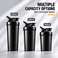 Bouteille shaker à protéines en plastique à marque privée avec boule mélangeuse, tasse shaker personnalisée pour la gym, le fitness et les sports