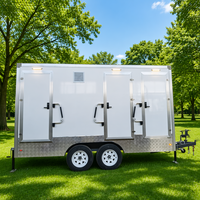 Toilettes mobiles de luxe, remorque de toilettes portables d'extérieur, toilettes VIP avec construction en panneaux sandwich