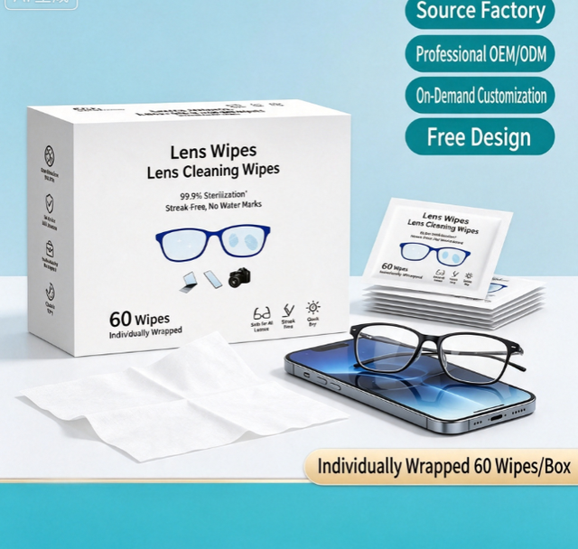 VR Headset Lens Wipes 50-Count Pre-Moistened Optical Cleaner Streak-Free Gentle AR Glasses Screen Personal Hygiene Non-Woven