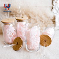 Vente en gros de gobelets personnalisés de 16 oz en forme de canette pour eau, jus, café, bière, avec paille et couvercle en bambou pour Halloween