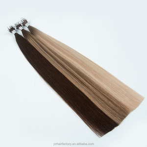 Extensiones de Cabello con Punta I de Hilo de Nailon de Nuevo Diseño, Anillo Nano, Doble Trama, Puntas Gruesas, Cabello Humano Liso para Fácil Balayage - Product Image 3