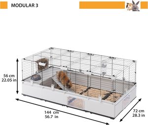 Ferplast <span class=keywords><strong>Cage</strong></span> pour lapin modulaire extensible 3 modules <span class=keywords><strong>Cage</strong></span> pour lapin <span class=keywords><strong>Cage</strong></span> pour cochon d'Inde <span class=keywords><strong>Cage</strong></span> pour animaux <span class=keywords><strong>Cage</strong></span> pliable spacieuse en métal Utilisation en intérieur - Product Image 6