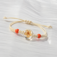 Bracelet à breloques en forme de fleur de cerisier et de dentelle ciel étoilé, vintage, plaqué argent, avec cristaux et strass, unisexe HS-000119