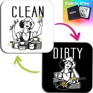 Personalizado de doble cara reversible flexible voltear decorativo divertido supuestamente lavavajillas imanes limpios y sucios signo - Product Image 5