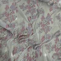 Meistverkaufter Knitterresistenter Garngefärbter Organza-Jacquard mit Großen Blumen Metallischer Stoff für Damenkleider & Bühnenbekleidung