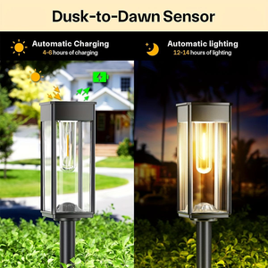 <strong>Solar</strong> LED Pathway <strong>Lights</strong> Outdoor IP65 Waterproof 360 Beam Angle 100lm/W Efficiency <strong>Garden</strong> <strong>Lights</strong> Landscape Yard Patio Walkway - Product Image 3