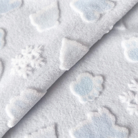 Tissu polaire super doux à motif flocon de neige, en polyester Velboa, à bas prix