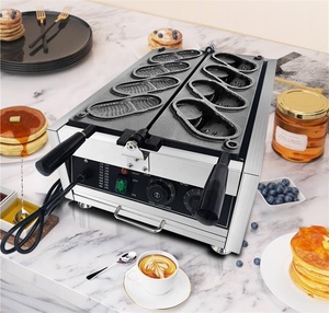 Điện lỗ Giày hình waffle máy làm chuyên nghiệp 4pcs bánh mì Maker không dính lớp phủ - Product Image 6