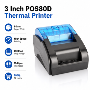 Impresora Térmica de Escritorio Profesional POS80D de 80 mm, Impresora de Etiquetas de Envío Inalámbrica BT, Impresora de Recibos de 3 Pulgadas para Pequeñas Empresas - Product Image 1