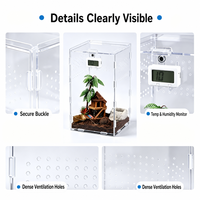 Terrarium vertical en acrylique pour reptiles avec hygromètre et thermomètre, boîte d'élevage, réservoir pour araignées, tarantules et insectes arboricoles