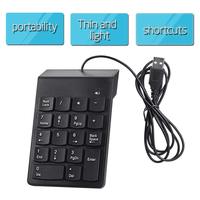Clavier numérique silencieux mini portable à une main ultra fin Keywin, filaire, 18 touches, USB, pour ordinateur portable, ordinateur de bureau, tablette, téléphone