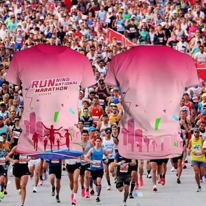 T-shirt de sport personnalisé pour homme, respirant, séchage rapide, coupe ample, pour marathon urbain et événements sportifs, avec sublimation - Product Image 1