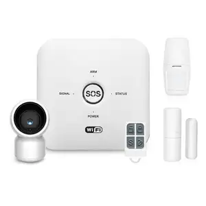 2023新图亚智能WIFI + GSM + GPRS报警系统，与IOS/安卓应用控制兼容Alexa