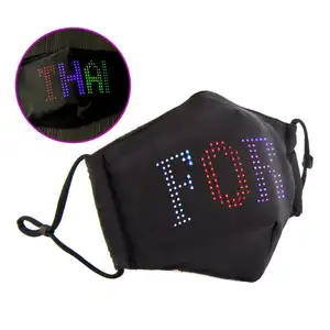 Großhandel Halloween Party Scrolling Message Maske Led Bildschirm Cotton Rave Voice Programmier bare Led Maske