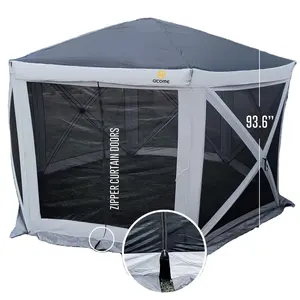 Açık kamp çadır gazlı bez örgü nefes güneş koruyucu çadır olaylar için 4 taraflı kapılar 3-4 kişi açık çadır