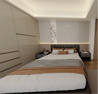 Lit en panneaux de bois moderne et classique, écologique et haut de gamme, avec un grand espace de rangement, pour chambre à coucher, hôtel et appartement