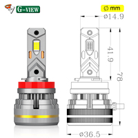 GVIEW H8 H11 H9 H13 H7 Phares LED pour Voitures 200W Aluminium Pièces Auto Accessoires 6000k Luces LED Para Automovile