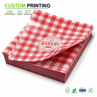 Papier d'emballage pour boulangerie imprimé sur mesure, résistant à la graisse, de qualité alimentaire, à carreaux, pour sandwichs, papier d'emballage pour charcuterie, vente en gros en vrac, usine