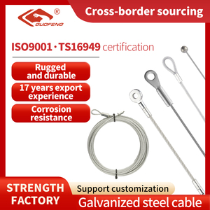 Ensamblaje de cable de cuerda de alambre de acero inoxidable <span class=keywords><strong>galvanizado</strong></span> 7*7 de alta calidad personalizado con extremo de bucle, gancho, tapón, accesorios de terminal de ojo - Product Image 2