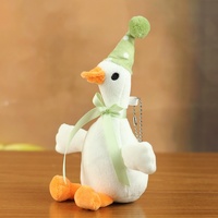 Porte-clés en peluche Oie Mignonne, Mini Pendentif Animal, Poupée Oiseau Douce en Peluche, Breloque de Sac, Accessoire Cadeau pour Décoration de Sac à Dos