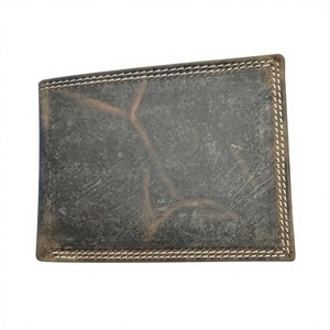 Portefeuille court et fin en cuir véritable pour homme, motif étoile et lettres, fermeture ouverte, broderie, imperméable, usage quotidien, cadeau BS - Product Image 5