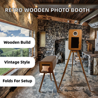 Nouveau photomaton iPad en bois 2025, style rétro, boîtier en bois, adapté aux iPad de 12,9 pouces, parfait pour les fêtes et les événements