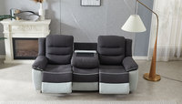 Ensemble de canapés inclinables électriques manuels au design Chesterfield moderne avec télécommande pour salon, 3 pièces, en tissu flanelle, avec rangement