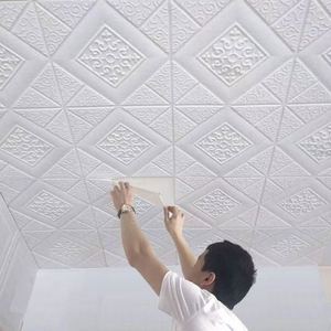 Papier peint moderne 3D 35*35cm pour chambre à coucher, autocollant mural pour plafond, facile à installer, décoration intérieure - Product Image 4
