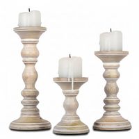 Porte-bougie en bois fait main |   Design Willow |   Ensemble de 3 bougeoirs en bois de manguier |   Peinture blanche |   Forme ovale |   Tailles 6 pouces, 9 pouces, 12 pouces