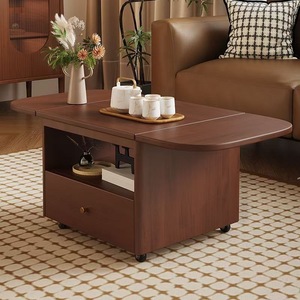 Foldable Portable Solid <b>Wood</b> Dining Coffee <b>Table</b> Dual-Purpose Moving Standing Simple Modern Design Eco-Friendly Suitable <b>Small</b> - Product Image 2