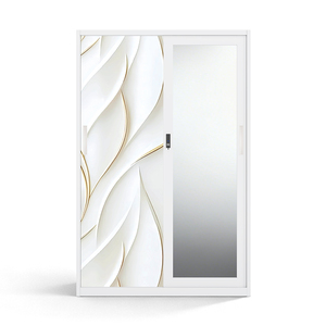 Armario de Acero Impreso con Puertas Correderas con Espejo de 1200 mm para Almacenamiento Moderno en Dormitorios - Product Image 1