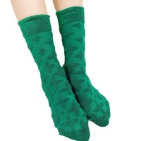 Chaussettes en tissu éponge à motif cœur en relief 3D, chaussettes d'hiver épaisses et chaudes mi-mollet, chaussettes douces et confortables pour la maison, le sommeil, le quotidien et les occasions décontractées