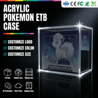 Boîte de rangement en acrylique transparent Caiya Elite Trainer avec couvercle magnétique résistant aux UV, en plastique rectangulaire pour cartes de jeu